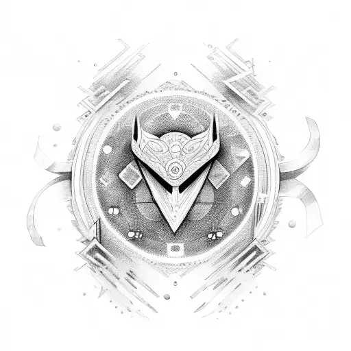 omega with runes tattoo design idea