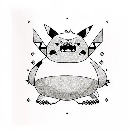 snorlax with pikachu tattoo design idea