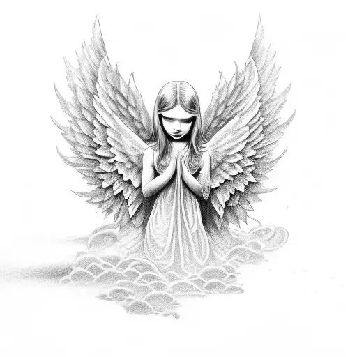 angel protecting tattoo design idea