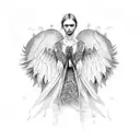 angel protecting tattoo design idea