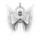 angel protecting tattoo design idea