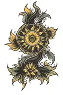 sun art colour tattoo tattoo design idea