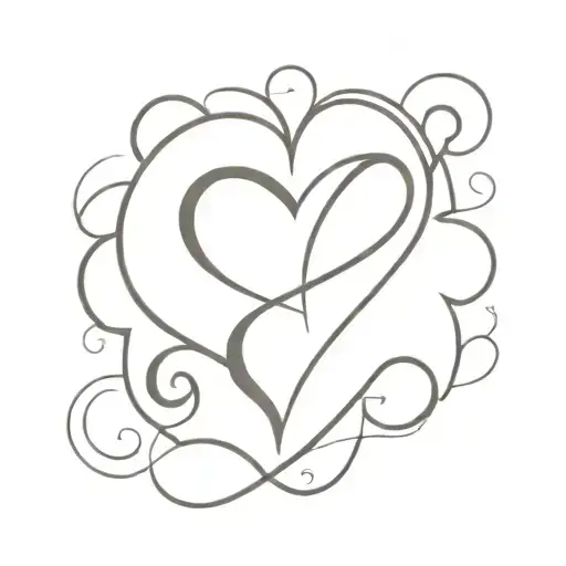 Heart with Initial C tattoo design idea