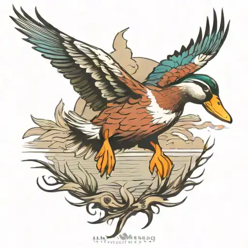 duck hunting sleeve tattoo tattoo design idea