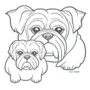 cerberus dog with shih tzu head tattoo design idea