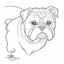 cerberus dog with shih tzu head tattoo design idea