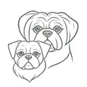 cerberus dog with shih tzu head tattoo design idea