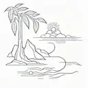 generate an image of a tattoo that symbolizes peaceful river in the summer miniamlist tattoo design idea