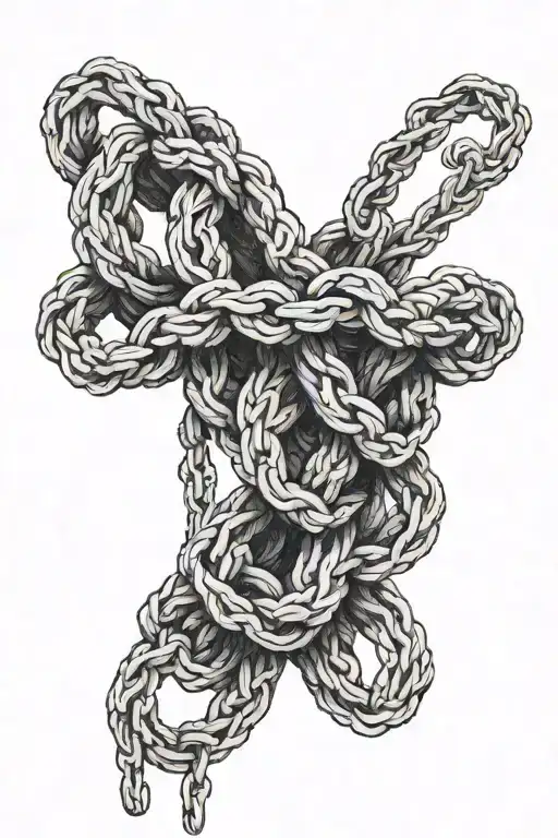 chain hangman's noose knot tattoo design idea