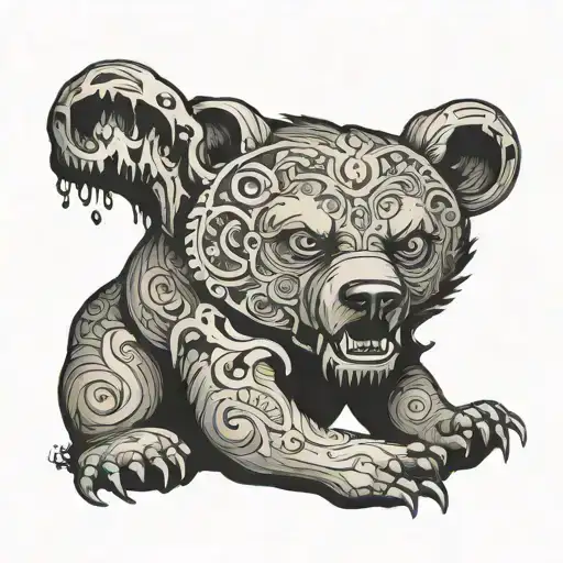 Terrible bear tattoo design idea