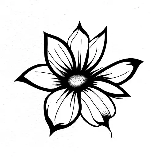 blue flower tattoo design idea
