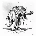 Office worker, kills a mammoth with a mine tattoo design idea
