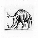 Office worker, kills a mammoth with a mine tattoo design idea