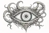 demon eye in hell tattoo design idea