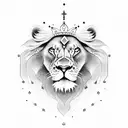 lion sun crown tattoo design idea