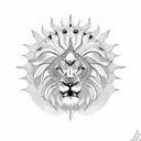lion sun crown tattoo design idea