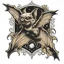 bat flying tattoo design idea