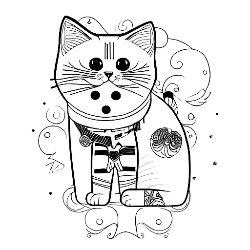 cat memorial tattoo design idea