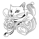 cat memorial tattoo design idea