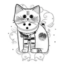 cat memorial tattoo design idea