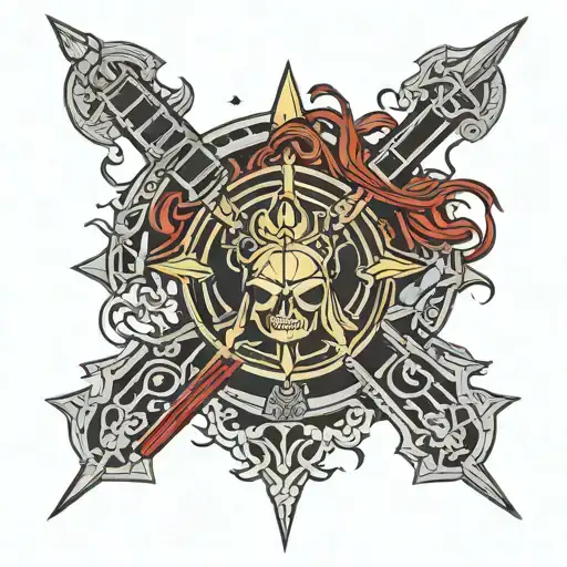 Chandrila Star line logo with Jedi and Sith lightsabers and the Sith crest tattoo design idea