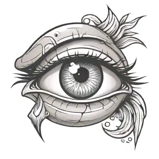 realistic  crying eye with angry eyebrow tattoo design idea