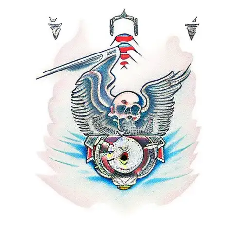 Sexto Ángel de la Trompeta del Apocalipsis tattoo design idea