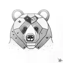 bear protecting cub from evil and hate tattoo design idea