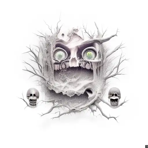 elegant, creepy, dark, meaningful tattoo design idea