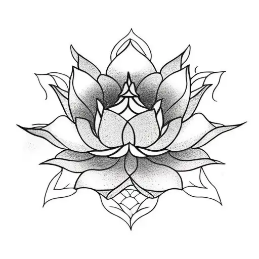 fan with lotus flowers tattoo design idea