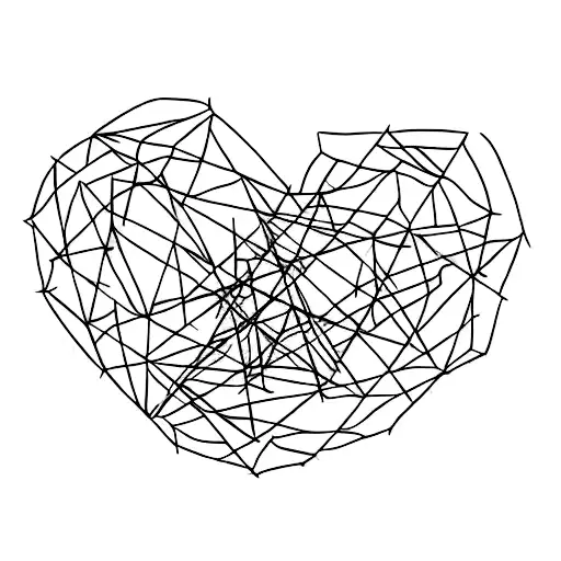 a heart made out of fine line sticks  tattoo design idea