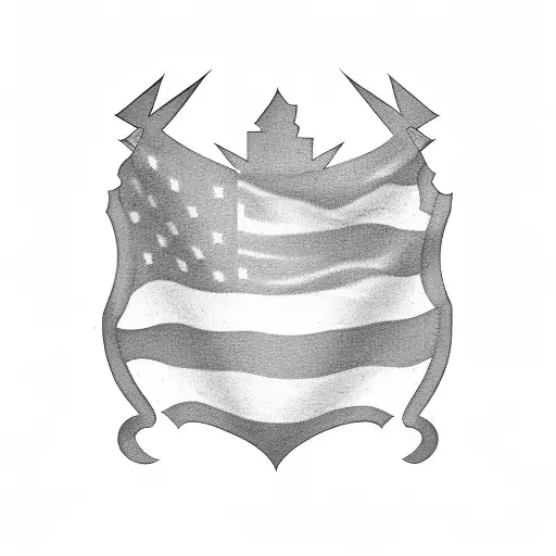 chicago flag and police theme tattoo design idea