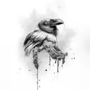 dead raven tattoo design idea