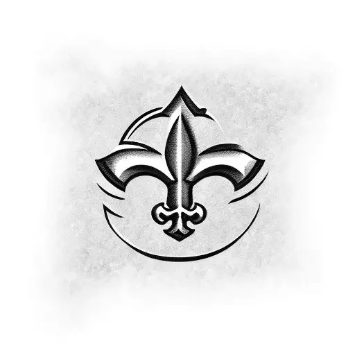 acadiana flag, fleur de lis cajun tattoo design idea