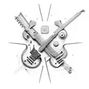 surrealism guitar guitar as bone tendon as strings with surgical skin opening  tattoo design idea