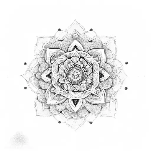 A mandala made of flowers and chakras tattoo design idea