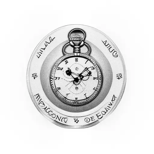 Pocket watch with St. Benedict Medal design tattoo design idea