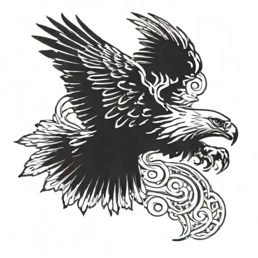 Eagle soaring eagle carrying tattoo design idea