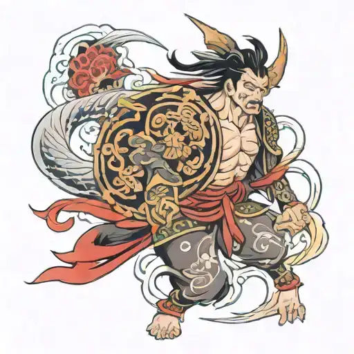 japan warrior tattoo design idea