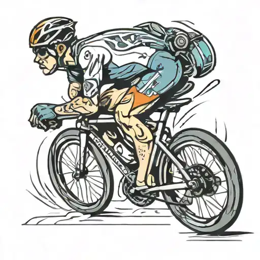 triathlon postures run bike swim tattoo design idea