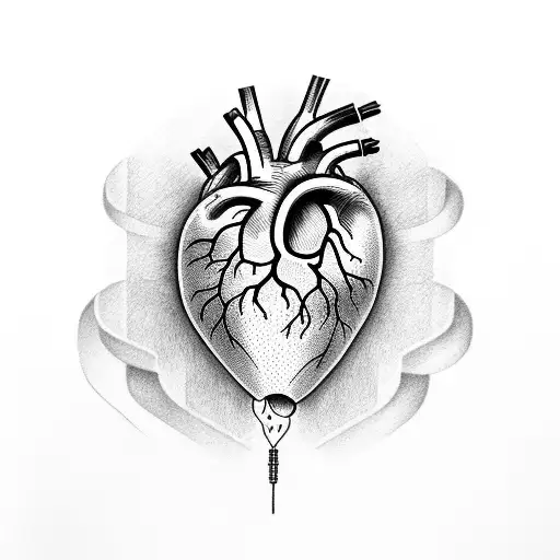 heart organ tattoo design idea