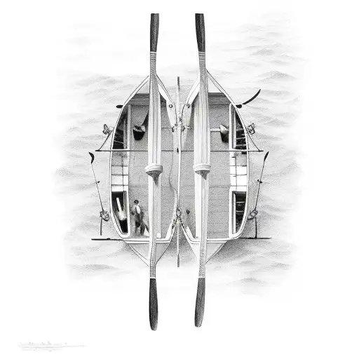 rowing oars  tattoo design idea