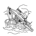 rowing oars crossed tattoo design idea