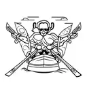 rowing oars crossed tattoo design idea