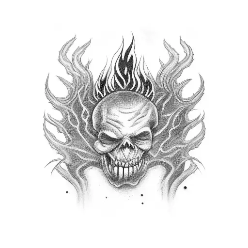 My flaws burn through my skin like demonic flames from hell tattoo design idea