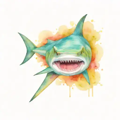 nurse shark eating tattoo design idea