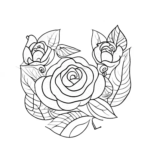 lineart blueberry branch tattoo design idea