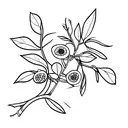 lineart blueberry branch tattoo design idea