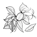 lineart blueberry branch tattoo design idea