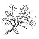 lineart blueberry branch tattoo design idea